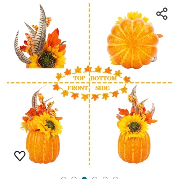 HAKACC ARTIFICIAL PUMPKIN FALL/THANKSGIVING DAY DECORATION - Picture 2 of 11